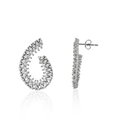 Spero London Chunky Spiral Helix Sterling Silver Earrings