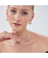 Spero London Gold Rose Gold and Silver Spiral Sterling Silver Flat Necklace