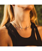 Spero London Rainbow Colourful Sterling Silver Tennis Necklace