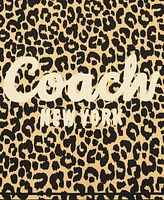 Coach Women's Script Leopard Print Silk Bandana Scarf
