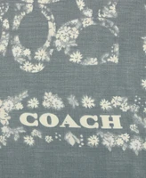 Coach Women's Signature Rose Meadow Print Oversized Square Scarf