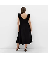 City Chic Plus Roselyn Ruffle Tulle Midi Dress