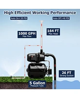 1200 W Garden Water Pump Shallow Well Pressurized Irrigation-Black