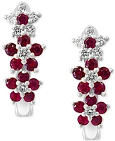 Lali Jewels Ruby (1/3 ct. t.w.) & Diamond (1/8 Extra-Small Hoop Earrings 14k Yellow Gold, 0.15" (Also Available White Gold)