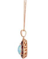 Le Vian Opal (1-1/2 ct. t.w.), Rhodolite (2-2/5 ct. t.w.) & Nude Diamond (1/2 ct. t.w.) Teardrop Pendant 20" Necklace in 14k Strawberry Gold