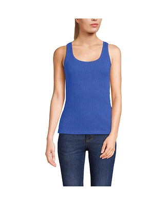 Lands' End Women's Pointelle Rib UNeck Tank