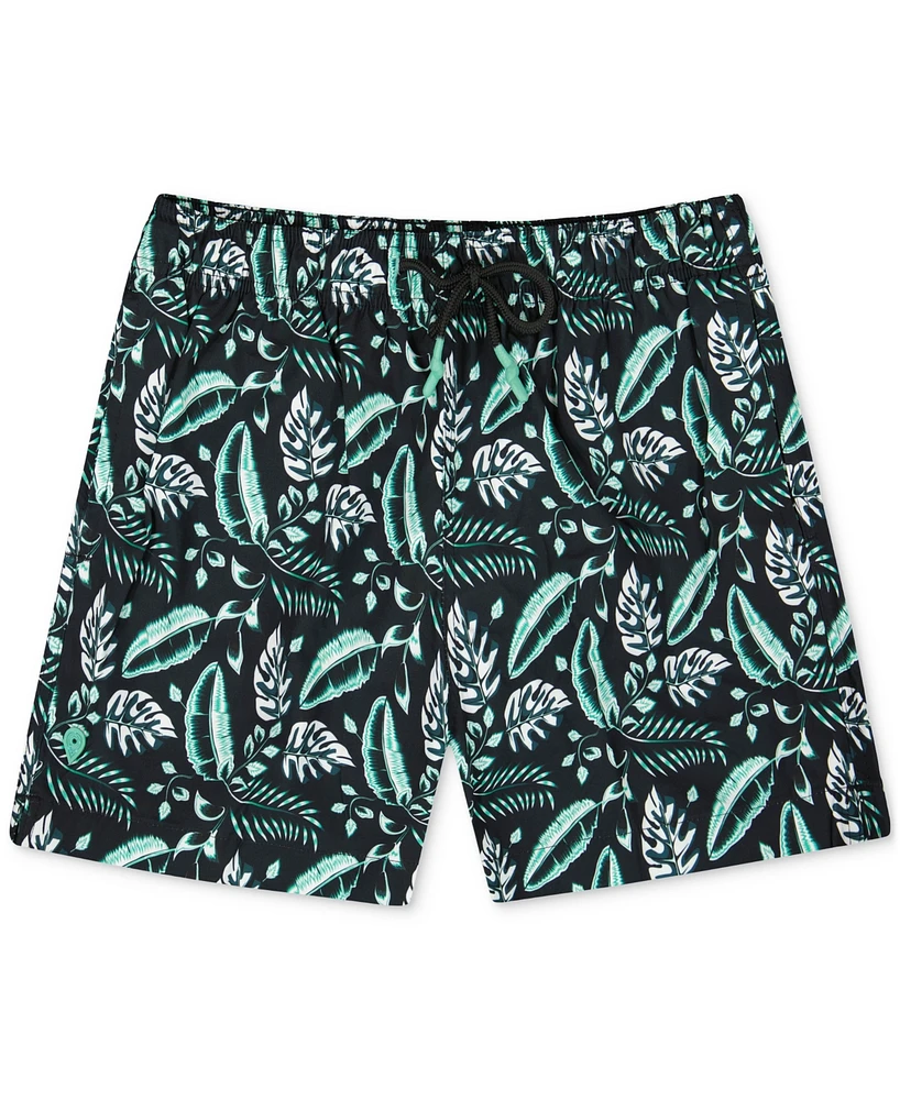 Sunset and Vines Men's Floral Woven Swim Trunks
