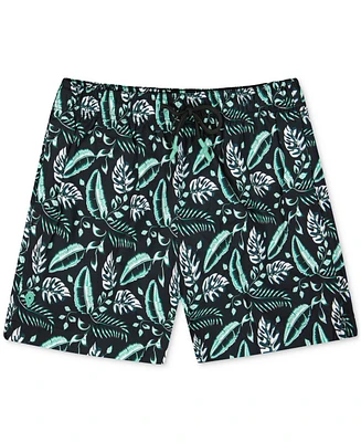 Sunset and Vines Men's Floral Woven Swim Trunks