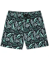 Sunset and Vines Men's Floral Woven Swim Trunks