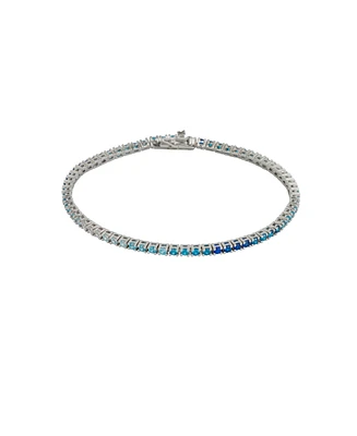 Spero London Sterling Silver Blue Gradient Fine Tennis Bracelet