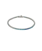 Spero London Sterling Silver Blue Gradient Fine Tennis Bracelet