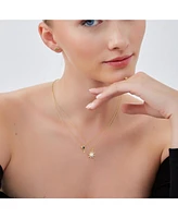 Spero London White Opal Sun & Sunburst Necklace Sterling Silver