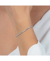 Spero London Sterling Silver 2mm Fine Tennis Bracelet