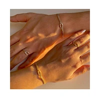 Spero London Sterling Silver Snake Chain Knot Bracelet