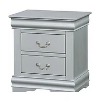 24" Platinum Two Drawers Nightstand