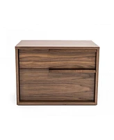 Modern Nightstand with Two Drawers for Bedroom Storage and Bedside Use