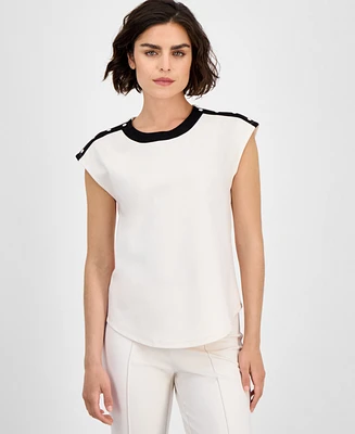Jones New York Women's Embellished Drop-Shoulder Top