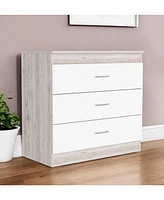 Wooden Three Drawer Dresser for Bedroom and Closet Storage