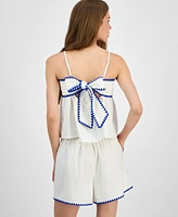 En Saison Women's Dontatella Sleeveless Tie-Back Top