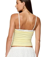 Edikted Women's Linnea Layered Contrast Lacey Bra Top