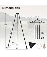 Tripod Game Hoist Deer Hanger 600 Lbs Capacity Deer Skinning Rack