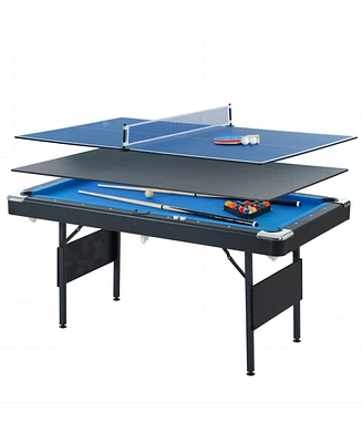 3-in-1 Multi Game Table for Pool, Table Tennis, and Dining