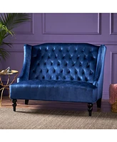 Glam Velvet Loveseat: Modern Wingback Design