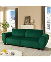 Green Corduroy Convertible Sleeper Sofa with Storage