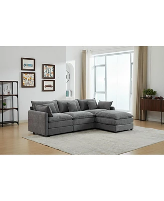 Modular 3-Seater Sofa with Ottoman