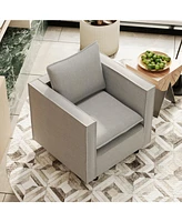 Cozy Gray Single Sofa Chair: Soft Cushion