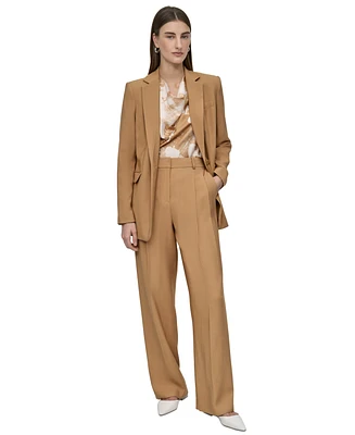 Dkny Petite Long Sleeve One-Button Blazer