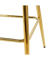 Luxe Green Velvet Bar Chairs (Set of 5) with Gold Metal Legs