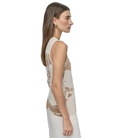 Dkny Petite Printed Sleeveless Knit Top