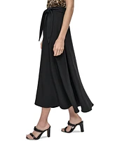 Dkny Petite Tie-Waist Midi Skirt