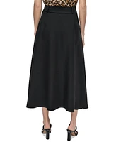 Dkny Petite Tie-Waist Midi Skirt