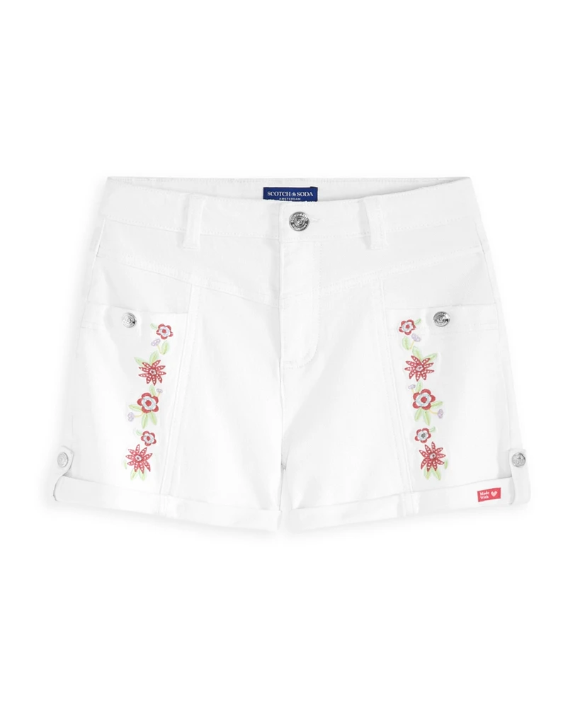 Scotch & Soda Big Girls Stretch Denim Shorts