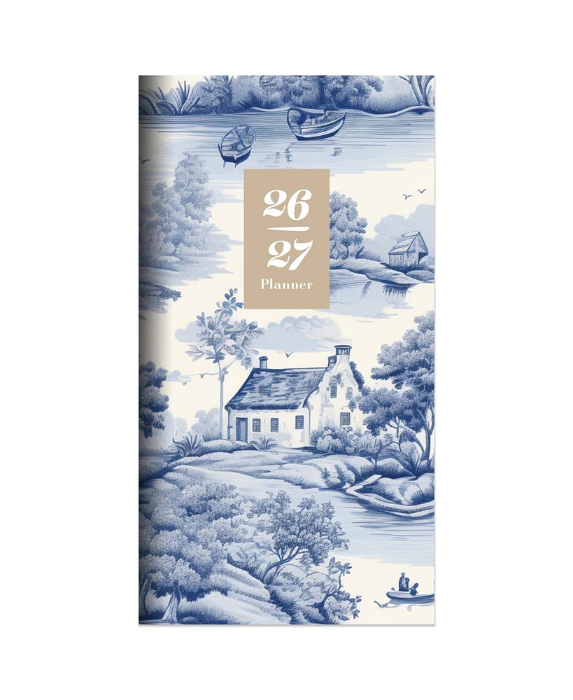 2026-2027 Blue Toile Small Monthly Pocket Planner