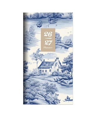 2026-2027 Blue Toile Small Monthly Pocket Planner