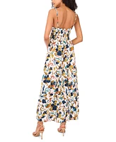 Msk Women's Printed Sleeveless Tiered Maxi Dress
