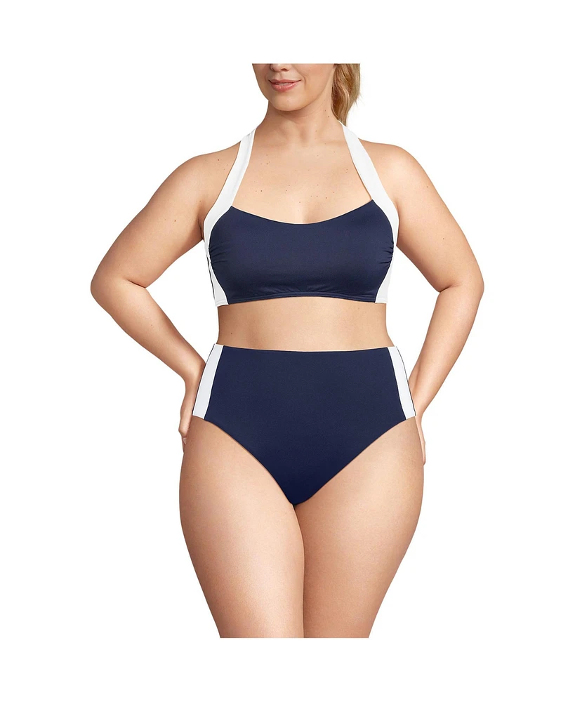 Lands' End Plus Seamed Halter Bikini Top