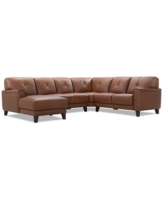 Ashlinn 4-Pc. Leather Chaise Sectional, Exclusively at Macy's