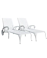 Mondawe Aluminium Cast lounge chair 2pcs white