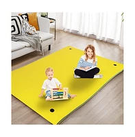 Hallolure Yellow Water Floating Mat Foam Pad, 9x6FT Bouncy Tear-Resistant Xpe Foam