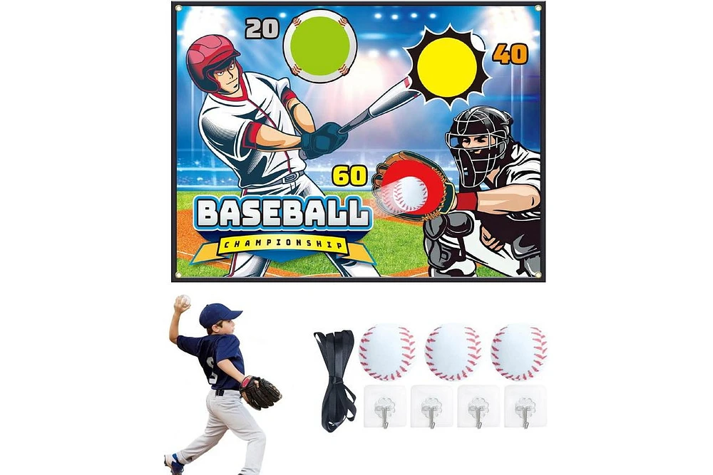 Titqwop Sticky Baseball Toss Game Set – Indoor/Outdoor Throwing Target Toy with 3 Balls | Backyard, Birthday & Team Sports Gift for Kids Ages 3