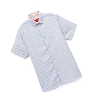Elie Balleh Big Boys Blue Printed Button-Down Slim Fit Shirt