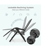 Gymax Zero Gravity Chair Folding Recliner Lounge w/ Cushion Cup Holder