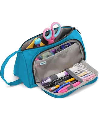 Enday Big Capacity Pencil Case, 3 Compartments Bags with Zipper, Large Pouch, Cute Case Organizer, Zipper Pouches