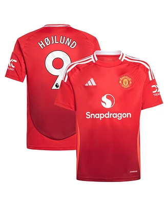 Adidas Big Boys and Girls Rasmus Hojlund Red Manchester United 2024/25 Home Replica Player Jersey