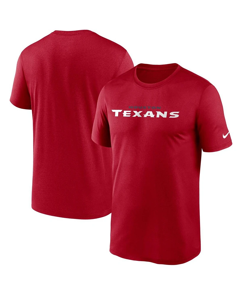 Nike Men's Red Houston Texans Wordmark Legend T-Shirt