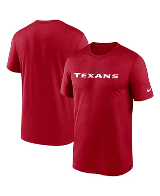 Nike Men's Red Houston Texans Wordmark Legend T-Shirt